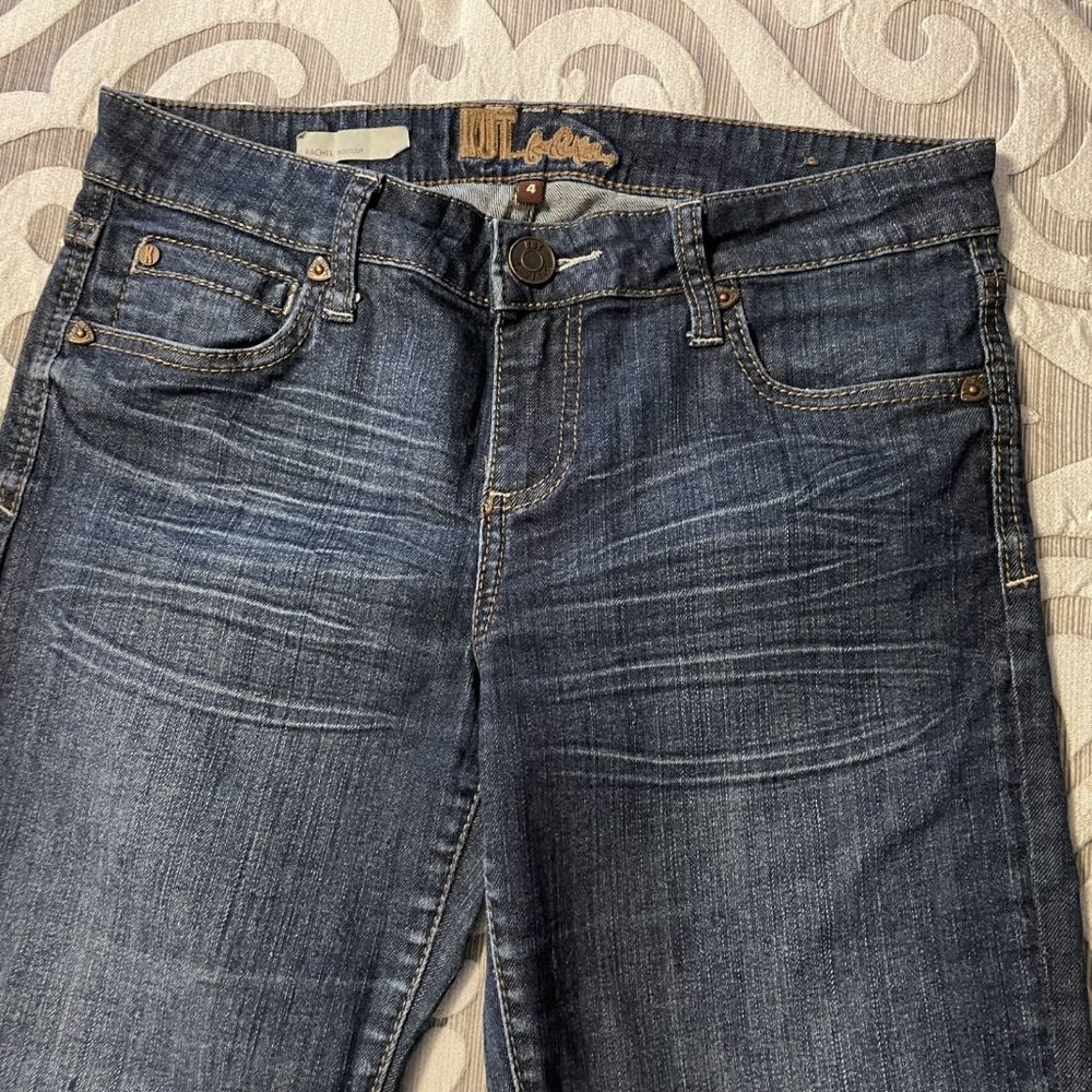 KUT From The Kloth-Rachel Bootcut-Blue Stretch Denim Flat Front-Womens Size 4 - Picture 4 of 7
